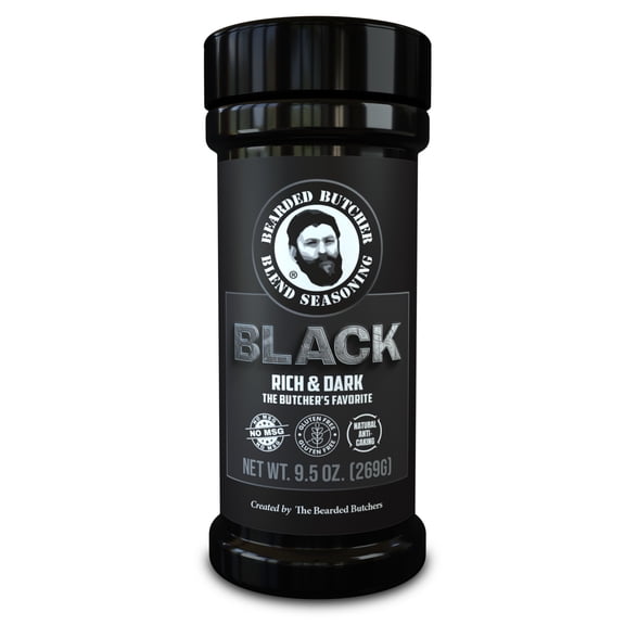 Bearded Butchers Black Seasoning, 9.5 oz – Coffee & Molasses Flavor for Steak, Brisket & More