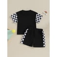 thumbnail image 5 of Suealasg Kids Boys Summer Outfits 6M 1T 2T 3T Toddler Boys Checkerboard Print Pocket Short Sleeve T-Shirt with Elastic Waist Shorts Sets 2Pcs Causal Clothing for Baby Boys, 5 of 9