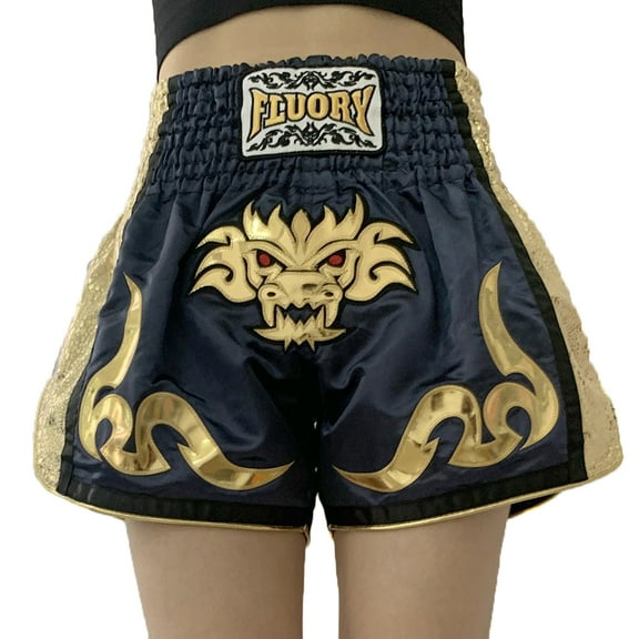 FLUORY Muay Thai Shorts Boxing Shorts Free Combat Mixed Martial Arts Training Match Pants Tiger Embroidery