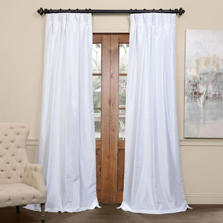 White 25 X 96 Inch Blackout Vintage Textured Faux Dupioni Silk