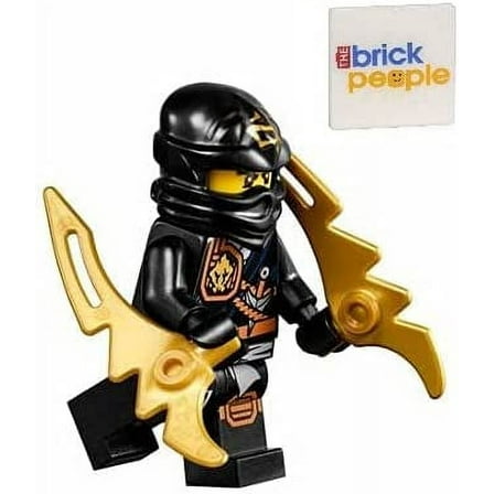 LEGO Ninjago Minifigure - Cole Zukin Robe (Black Ninja) with Dual Gold Jagged Blades (70747)