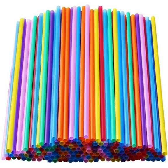 Large Straws, Multi Colors Disposable Straws,100 PCS Boba Straws,Plastic Disposable Straws,Straight Straw for Tea,Coffe