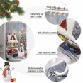 thumbnail image 4 of Christmas Xmas Shower Curtain, 66" x 72", Tree Red Truck House Snowman Snowflake Waterproof Bathroom Curtain Washable Shower Curtain Set with 12 Hooks, 4 of 6