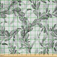 thumbnail image 2 of Ambesonne Grunge Fabric by the Yard Microfiber, Monochrome Sketch Leaf, 5 Yards, White Black Grey, 2 of 2