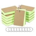 thumbnail image 1 of Unique Bargains 3.5' x 2' Blank Flash Cards with Rings Study Cards Index Cards Note Card Pre Hole Punched, Green 500 Pack, 1 of 5