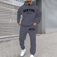 thumbnail image 4 of Valora Men's Suit Street Hoodie Tracksuit for Daily Casual Wear Comfortable Two Piece Set with Hooded Sweatshirt and Joggers Grey S, 4 of 4