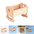 thumbnail image 3 of Cuna de muñecas en miniatura, pequeña cuna de madera para decoración de casa de muñecas, modelo de mueble realista para juegos infantiles y accesorios para casa de muñecas, 3 of 8