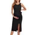 thumbnail image 1 of Vestido de maternidad V FOR CITY con abertura de punto, negro, talla L, 1 of 6