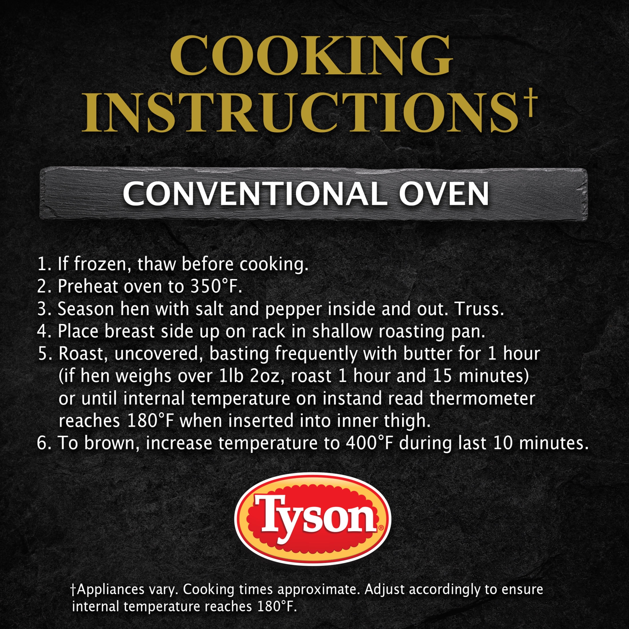Tyson All Natural Premium Chicken Cornish Hen twin pack, 3.25 lb (Frozen)