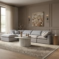 thumbnail image 2 of Meridian Furniture Indulge 129" Linen Fabric L-Shaped Modular Sectional in Gray, 2 of 10