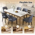 thumbnail image 5 of FANCROU Wooden Dining Chairs Set of 2, Modern Upholstered Fabric Side Chairs with Cutout Backrest and Wood Legs, Kitchen Dining Room, Navy, 5 of 6
