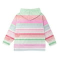 thumbnail image 6 of SGFCWSX Girls Oversized Hoodies Zip Up Fleece Sweatshirts Kids Striped Sweatshirt Jacket Pink Size 7 Years, 6 of 8