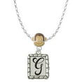 thumbnail image 1 of Delight Jewelry Silvertone Pebble Border Initial - G Mia Monkey Charm Necklace, 1 of 4