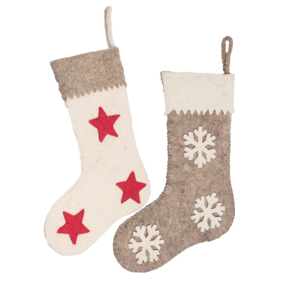 De Kulture Works Premium Wool Felt Stocking Stuffer Eco Friendly Needle Felted Christmas Xmas Tree Decoration Stuffed Ornament