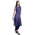 thumbnail image 3 of Moomaya Peter Pan Collar Sleeveless Kurta With Pants 2-Pcs Ethnic Suit Set For Women, 3 of 7