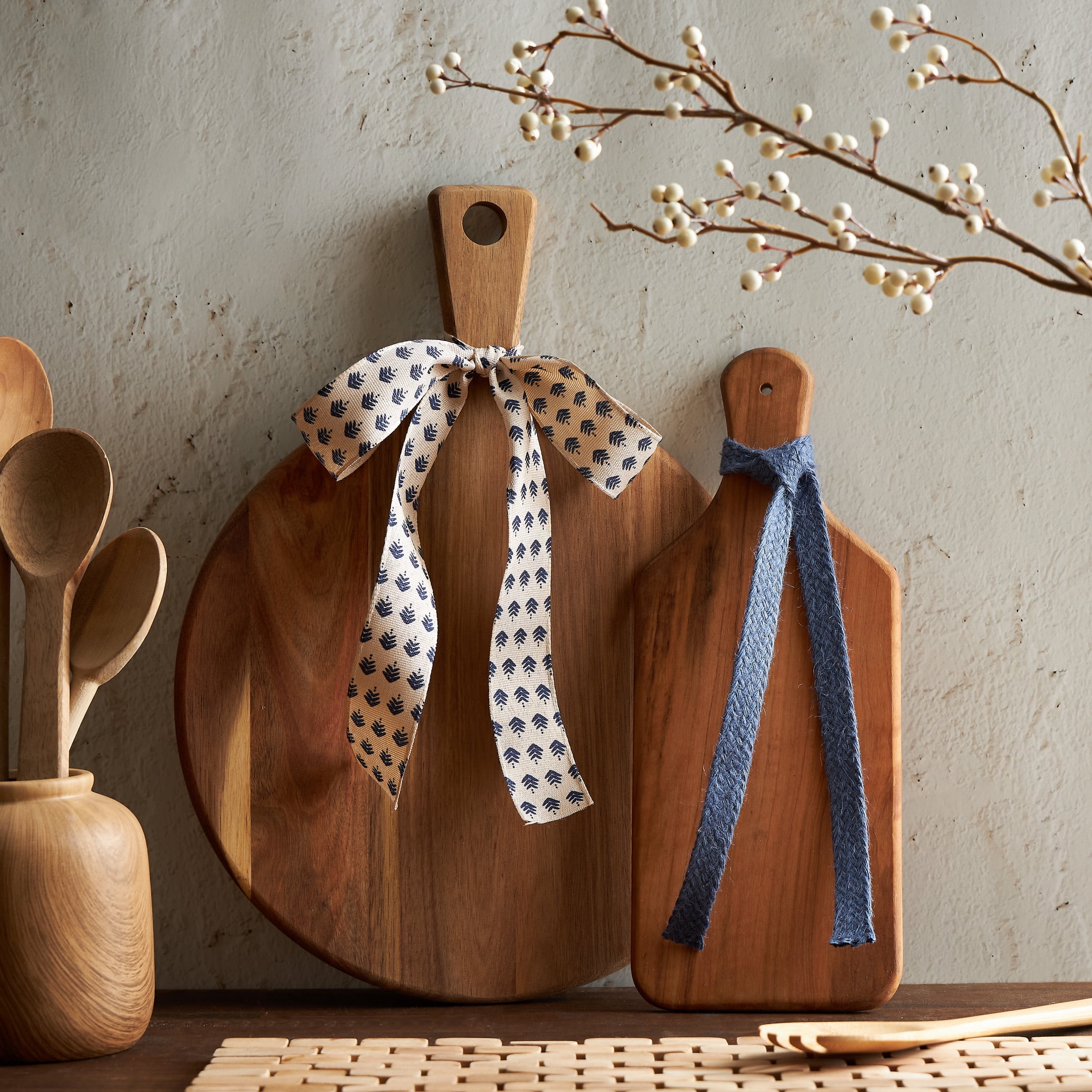 Hillfolk 1.5 faux linen tree blue 9ft ribbon, for crafts and gifting
