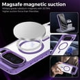 thumbnail image 5 of ELEHOLD Clear Magnetic Phone Case for Google Pixel 10 Pro XL, Compatible with Wireless Charging Slim Translucent Matte Back Shockproof Anti-Fingerprint Cover for Google Pixel 10 Pro XL,Purple, 5 of 7