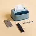thumbnail image 4 of Dispensador de pañuelos Caja dispensadora de pañuelos rectangular con caja dispensadora de pañuelos faciales de plástico que puede almacenar y colocar soporte para pañuelos (rosa) JM, 4 of 5