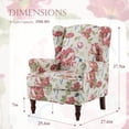 thumbnail image 4 of Erinnyees Floral Accent Chair, High Back Upholstered Armchair with Solid Legs, Leisure Single Sofa Chair for Living Room, Bedroom, Home Office, 4 of 9