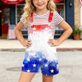 thumbnail image 5 of Heydday Kids American Flag Print Short Overalls, Adjustable Strap Unisex Boys Girls Patriotic Bib Shorts, 4th of July Holiday Outfit for Children Daily & Independence Day Party Wear, 5 of 5