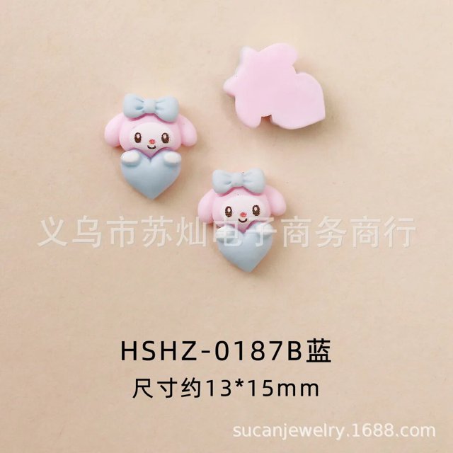 Kawaii Sanrio Kuromi My Melody Nail Tips Charms, adorno hecho a mano, accesorio de dibujos animados de Anime, regalo bonito para niña, 10/20 piezas