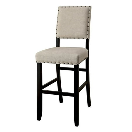 Beige Fabric Upholstered Bar Stool  Pack of 2