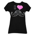 thumbnail image 1 of Camiseta de manga corta negra para mujer I Heart Minaches Design Shirts Camiseta de manga corta, 1 of 1