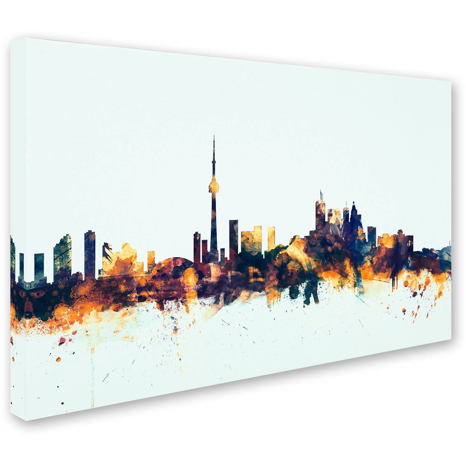 Trademark Fine Art "Toronto Canada Skyline Blue" Canvas Art by Michael Tompsett