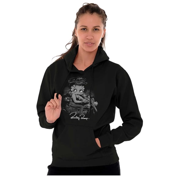 Vintage Betty Boop Biker Chick Hoodie Sweatshirt Women Brisco Brands S
