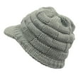thumbnail image 3 of Herrnalise Women Casual Solid Stitching Outdoor Plush Hats Crochet Knit Beanie Cap, 3 of 3