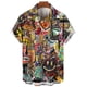 thumbnail image 3 of Camisa con estampado 3D de cara abstracta para hombre, camisa hawaiana de manga corta con gráficos de pintura artística de verano, blusa con solapa, ropa de calle, 3 of 5