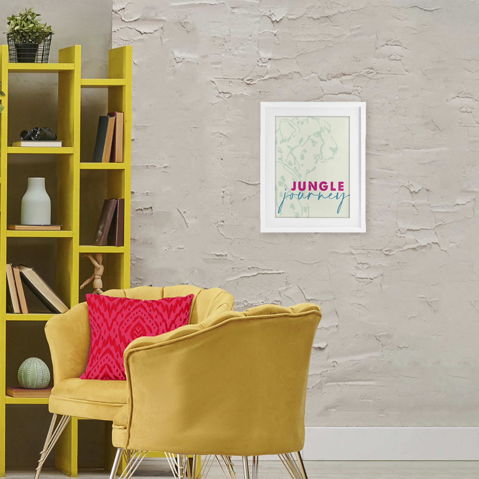 Stupell Industries Jungle Journey Cheetah White Framed Print Under Glass, design by Lanie Loreth
