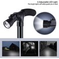 thumbnail image 2 of Negro - Bastón plegable de 1 pieza, bastón plegable LED, bastón para caminar, mango de gel ergonómico, fácil de plegar - Diseñado para hombres, mujeres, ancianos., 2 of 5