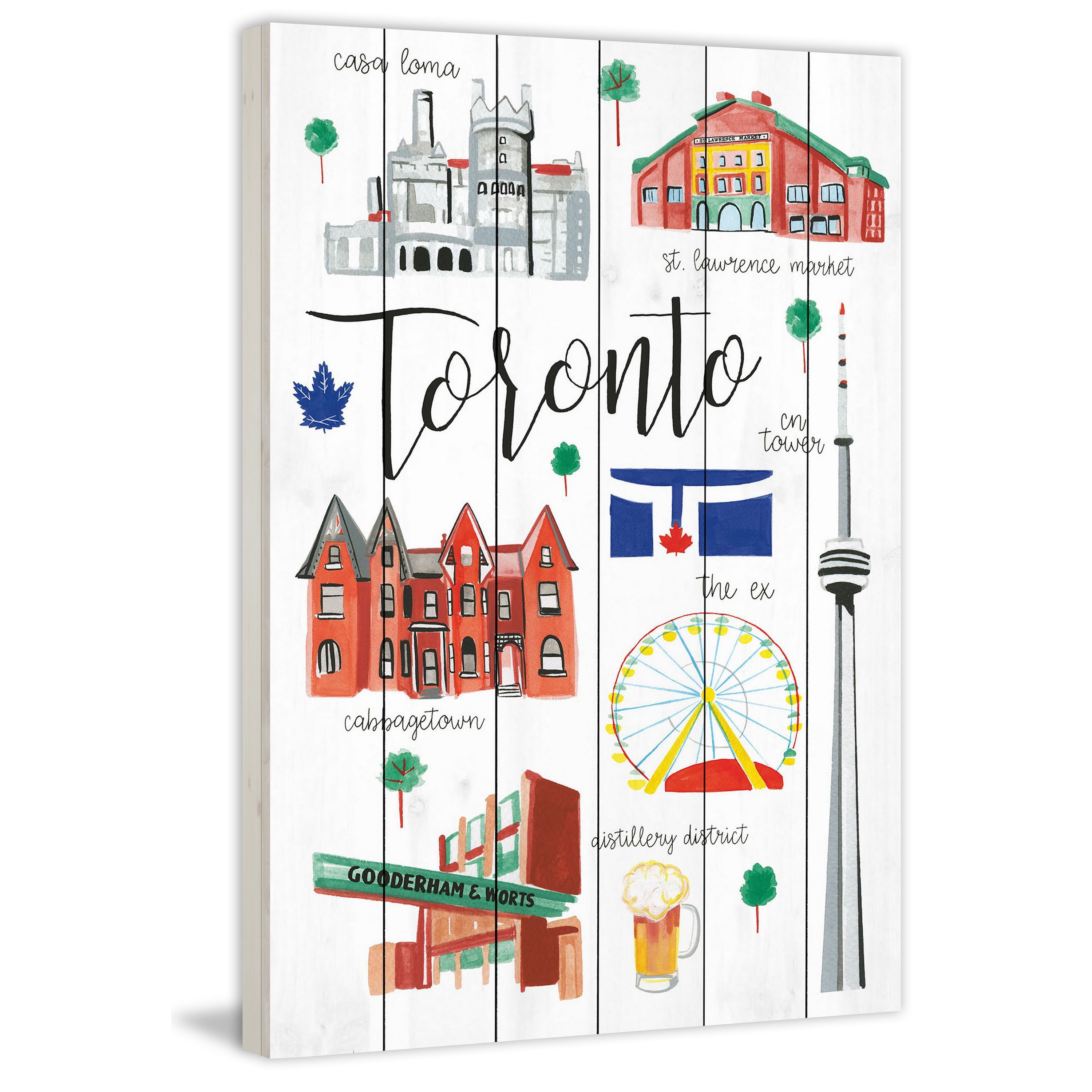 Marmont Hill "Toronto Life" by Molly Rosner Painting Print on White Wood