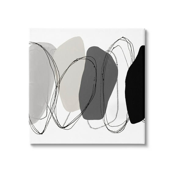 Stupell Industries Abstract Round Forms Outlines Graphic Art Gallery Wrapped Canvas Print Wall Art, Design by Ruth Fromstein