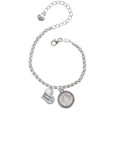 Blue Cameo Silvertone Oval 8 Friends Infinity Toggle Chain Bracelet