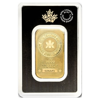 1 oz Gold Bar - Royal Canadian Mint New Design (In Assay)-Walmart