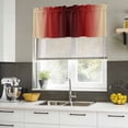 thumbnail image 4 of Dark Red Yellow Ombre Curtain Valances for Windows, Kitchen Valance Window Treatments Panel 2 Pack, Farmhouse Modern Gradient Art Rod Pocket Short Curtains for Bathroom Bedroom 42 x 12 Inch, 4 of 8