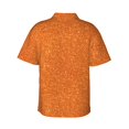 thumbnail image 3 of Balery Orange Glitter Print Men's Hawaiian Shirts Short Sleeve Beach Shirt Relaxed Fit Vacation Button Down Shirts-Large, 3 of 9