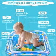 Tummy Time Water Mat,Inflatable Baby Play Mat for Newborn Infant 3 to 24 Month Boy Girl,Promoting Baby Motor and Sensory Development,Great Gift Idea,Blue