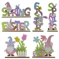 thumbnail image 5 of Easter Table Decorations Wooden Signs for Dining Room Table Easter Bunny for Spring Holiday Easter Party Ornament Indoor Outdoor Garden Yard Lawn Party Supplies, 5 of 7