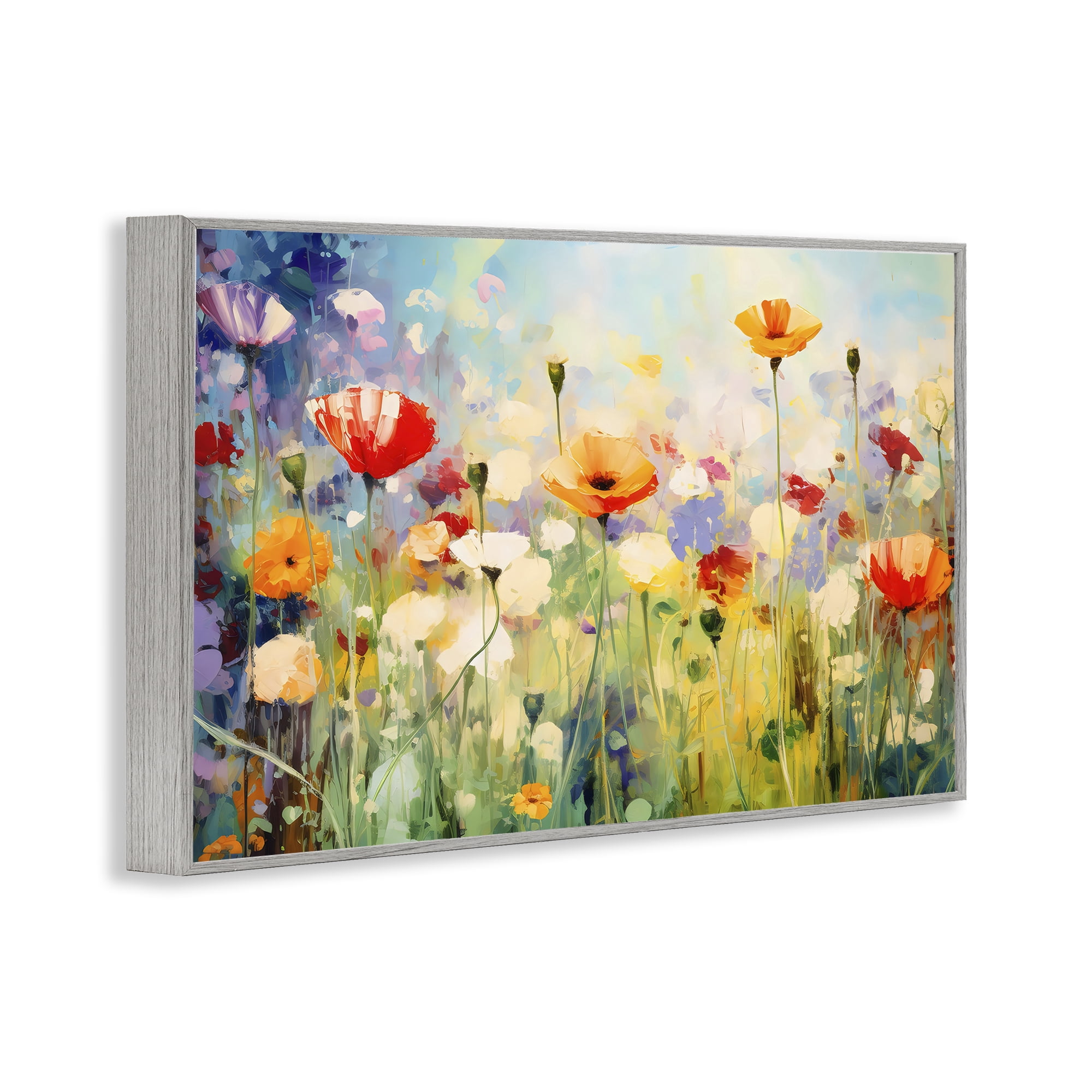 Stupell Industries Sunlit Meadow of Colorful Blooms Gray Framed Giclee Art, design by Creative Studio