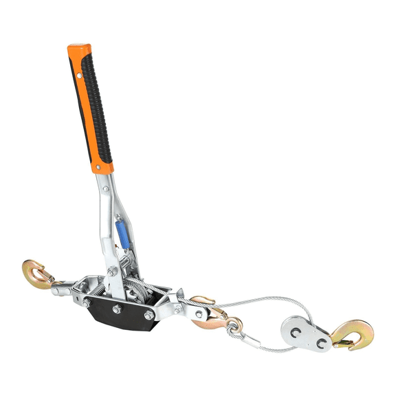 Come Along Winch 5 Ton (11,023 lbs) - Steel Cable Puller, Heavy Duty Ratchet Tool, 11.5ft Cable, 3 Hooks, Vehicle Rescue & Hauling