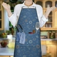 thumbnail image 6 of Sun Moon Cloud Star Pattern Apron-Garden Aprons for Women with Pockets-Cotton Linen Waterproof Kitchen Cooking Gardening Aprons Adjustable for Kitchen,Cooking,BBQ and Salon 33x27 Inch, 6 of 7