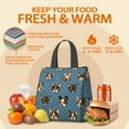 thumbnail image 5 of French Bulldogs Blue Insulated Lunch Bag for Women & Adults,Large Portable Soft Cooler Lunch Bag,Thermal Food Storage Tote with Pearl Cotton,8.66L,8.75x5.75x9.5 Inch, 5 of 6