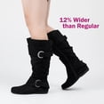 thumbnail image 5 of Love Steetly Women's Extra Wide Calf Knee High Boots, Slouchy Double Buckle Flat Fall Winter Boots., 5 of 7