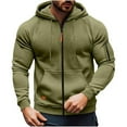 thumbnail image 1 of LUOGENLI Men Hoodies Blanket Men's Zip up Hoodie Casual Loose Fit Pullover Sweatshirt with Raglan Sleeves for Autumn Winter Comfort Mens Hoodies Blanket Army Green Size S, 1 of 3