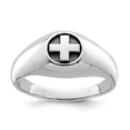 thumbnail image 3 of Sterling Silver Rhodium-plated & Antiqued Cross Ring Size 11, 3 of 4