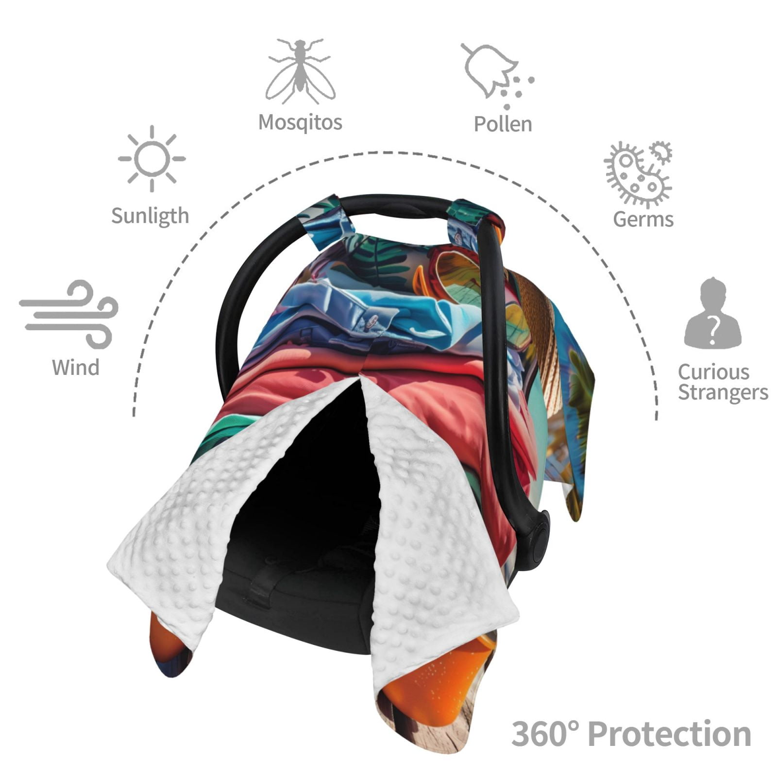 Car Seat Cover Baby - Tropical Vacation Essentials Breathable Infant Car Seat Cover for Baby Carseat, Lightweight Comfort Baby Essentials Must Haves Newborn Stuff for Girl Boy