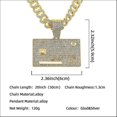 thumbnail image 4 of Collar con colgante de etiqueta de Hip Hop, collar de cadena cubana con personalidad de moda para hombre, ropa de calle-AM, 4 of 5